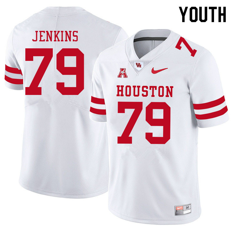 Youth #79 Tank Jenkins Houston Cougars College Football Jerseys Sale-White
